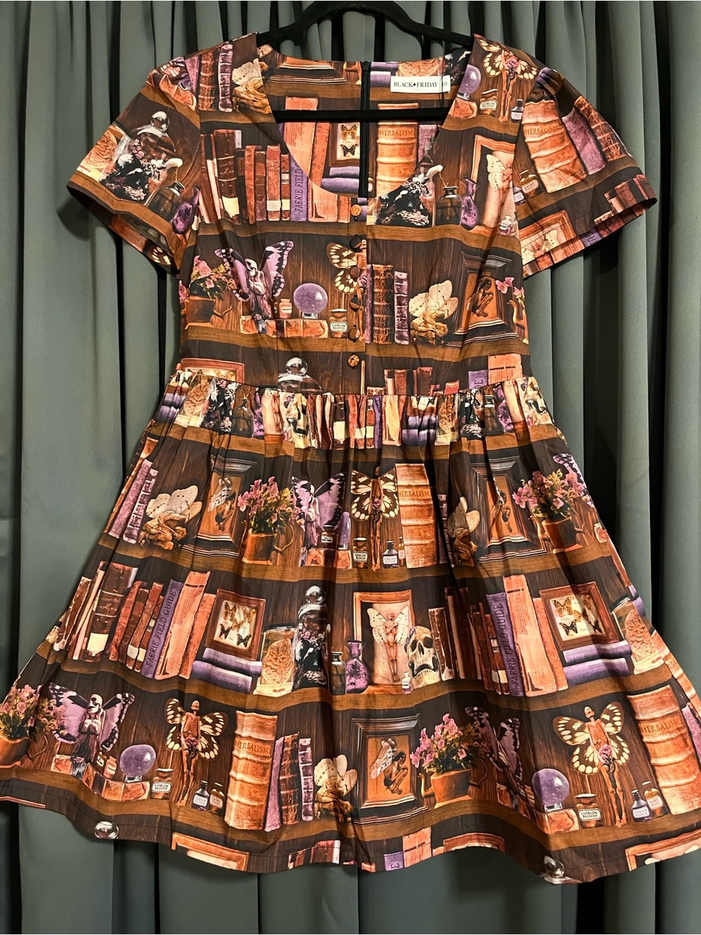 Kids' Organic Cotton Dress in Brown and Purple Print